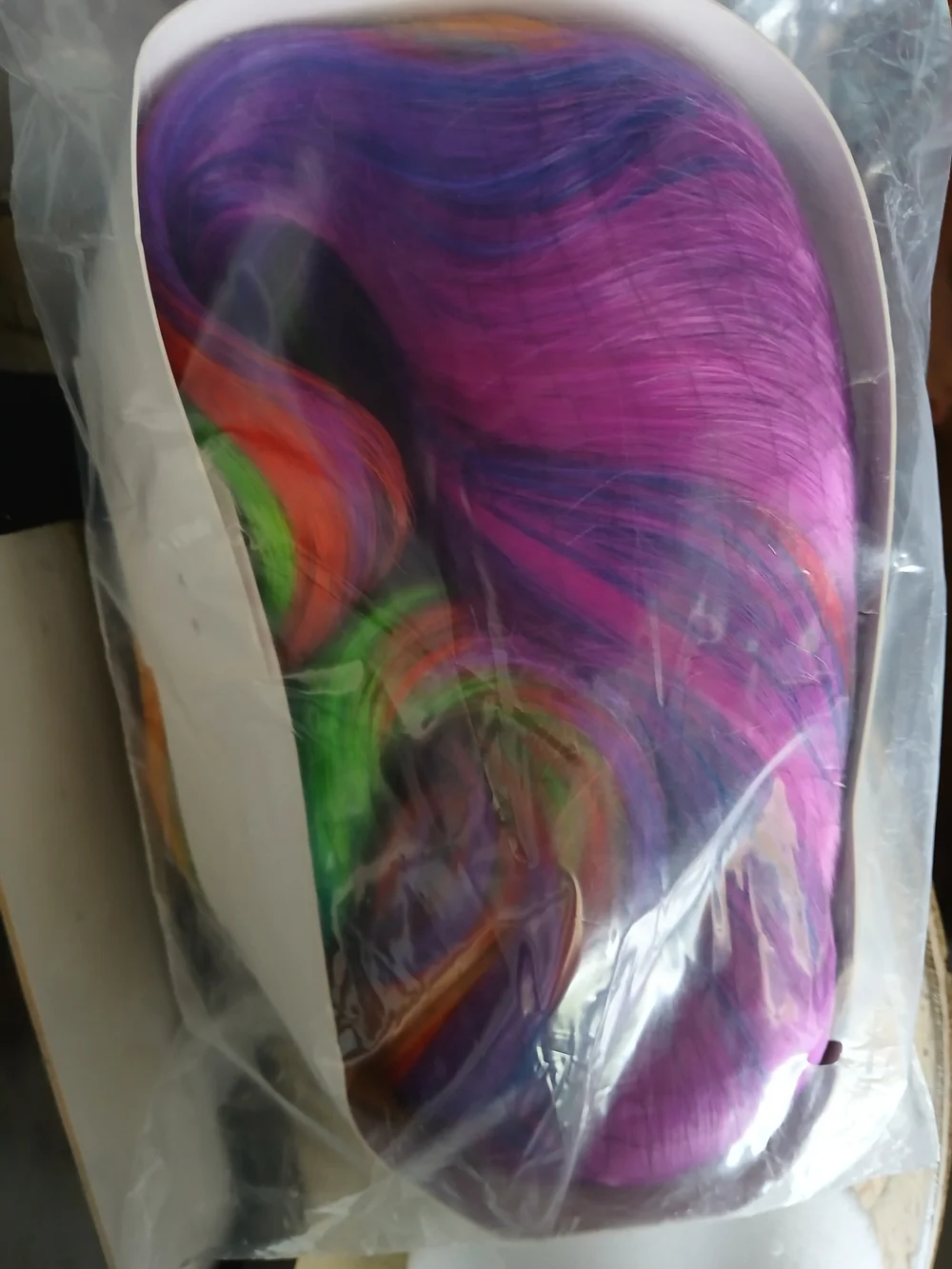 Vibrant Multi-Color Women’s Fashion Wig - Pink and Blue Blend